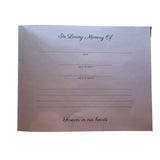 Funeral Guest Memory Book Photo Holder Ribbon Condolence White Dove Publications