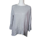 LC Lauren Conrad Sweater Knit Gray Silver Womens Small