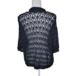 Coldwater Creek Knit Crichet Cardigan Black Womens Large