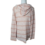 Simply Noelle Hooded Sweater Womens Small Medium 8 10 Pink Soft Roll Sleeves