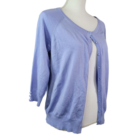 Maurices Cardigan Button Down Up Womens XL New Periwinkle Blue Half Sleeve