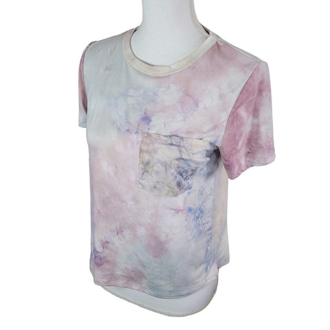 Wallflower Tie Dye Tee Shirt Soft Pocket Womens Medium Hand Crafted Short Sleeve