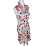 Christopher & Banks Dress Collar Sleeveless Floral Bright Womens 12 Button Down