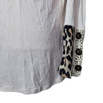 Wanna B Long Sleeve Shirt Pink Cheetah Womens Large Button Sleeve