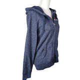Hollister Sweatshirt Full Zip Womens Small Hooded Blue Heathered Long Sleeve