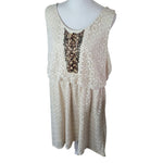 Maurices Plus Dress Womens 2X Doily Eyelet Lace Sleeveless Beaded Sequin Beige