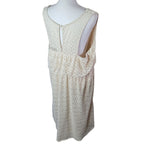 Maurices Plus Dress Womens 2X Doily Eyelet Lace Sleeveless Beaded Sequin Beige