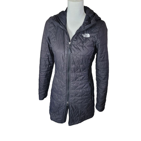 The North Face Womens XS Tamburello Parka Black Hooded Mid Length Coat Jacket