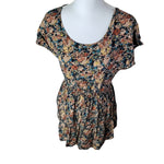 Cotton On Dress Floral Brown Womens Small Flowy Lightweight Stretch Short