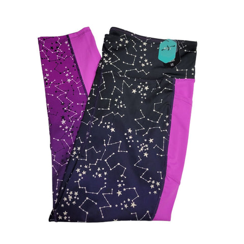 Lularoe Rise Athletic Leggings Constellation Workout Womens Plus Size 3X Pink