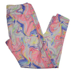 Pro Player Tie Dye Leggings Athletic Womens M Pink Pockets Pastel Stretch