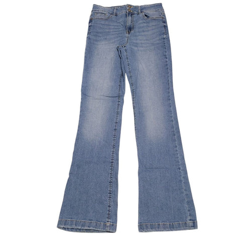 High Rise Waist Bootcut Denim Jeans Light Wash Junior Size 7 Double Button