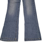 High Rise Waist Bootcut Denim Jeans Light Wash Junior Size 7 Double Button