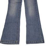 High Rise Waist Bootcut Denim Jeans Light Wash Junior Size 7 Double Button