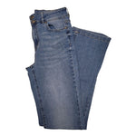 High Rise Waist Bootcut Denim Jeans Light Wash Junior Size 7 Double Button