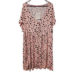 Lularoe Heidi Dress Knee Length Plus Size Womens 3X Pink Pockets Short Sleeve