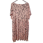 Lularoe Heidi Dress Knee Length Plus Size Womens 3X Pink Pockets Short Sleeve