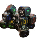 Heroes Game Dice Role Playing Elements Fire Water Black 25 Pieces Replacement
