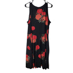 Lularoe Dress Sleeveless Black Red Roses Pockets Womens 2X Basic Classy