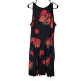 Lularoe Dress Sleeveless Black Red Roses Pockets Womens 2X Basic Classy