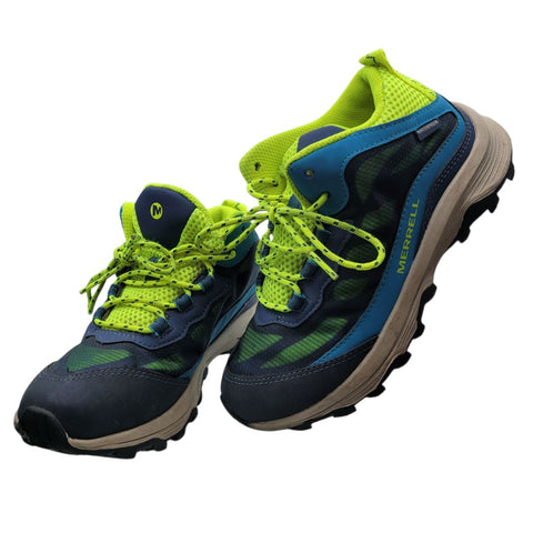 Merrell Sneaker Shoes Boys US3 UK2 EU34 Kids Blue Green Lace Up Gym Play School