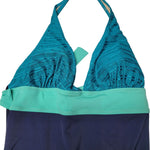 Islander Swimsuit One Piece Halter Blue Womens 12 Summer Beach Pool Vacation