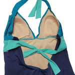 Islander Swimsuit One Piece Halter Blue Womens 12 Summer Beach Pool Vacation