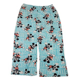 Disney Mickey Mouse Pajama Pants Fuzzy Fluffy Blue Womens Large Stretch Waist