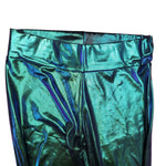 Mermaid Flare Leg Pants Costume Green Shiny Girls Large