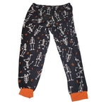 Skeleton Sleepwear Pants Lounge Pajama Black Orange Childs Large Black