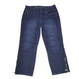 Belle Kim Gravel Capri Pants Jeans Denim Zip Ankle Womens 12