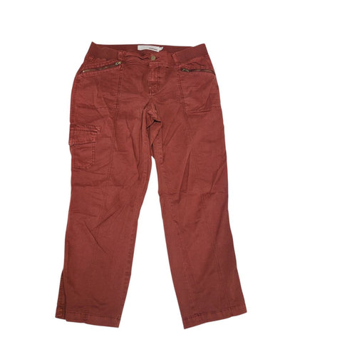 Sonoma Pants Cotton Rust Brown Boho Fall Zip Pockets Womens 12