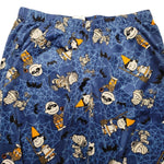 Peanuts Charlie Brown Halloween Soft Pajama Blue Mummy Skeleton Womens XL Sleep