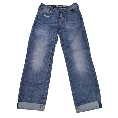 Denizen Levis Modern Slim Cuff Denim Jeans Pants Womens Size 4 Blue Rolled