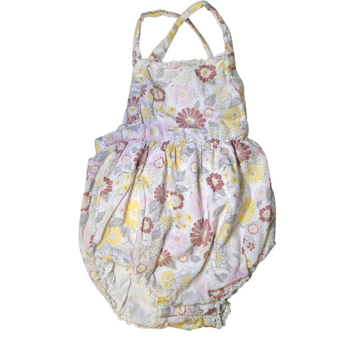 Dylan & Abby Baby One Piece Summer Wrap Straps Buttons Snaps Overalls 6-9 Months