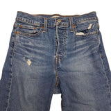 Levis Wedge Skinny Jeans Distressed Blue Womens Size 29 Denim