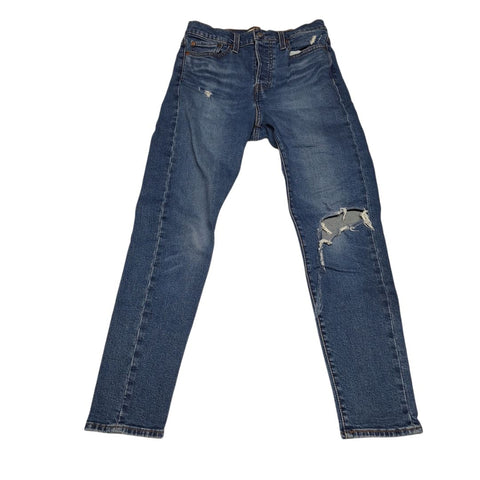 Levis Wedge Skinny Jeans Distressed Blue Womens Size 29 Denim