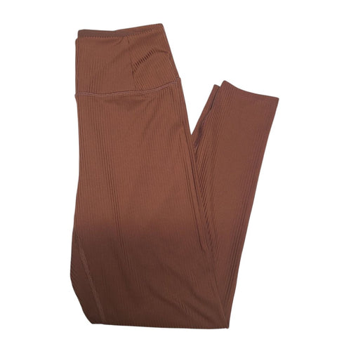 Girlfriend Collective Leggings Womens Small Brown Ribbed Yoga Fall Earth