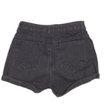 ASOS Black denim shorts womens size 4 high rise rolled hem cotton