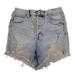 Celebrity Pink Rebel Distressed Denim Light Wash Shorts Womens 7/28 Raw Hem