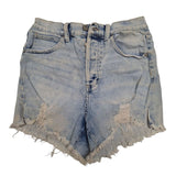 Celebrity Pink Rebel Distressed Denim Light Wash Shorts Womens 7/28 Raw Hem