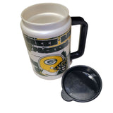 Green Bay Packers Cup Plastic 90s Yellow Helmet Football Lid Handle Collect NFL