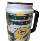 Green Bay Packers Cup Plastic 90s Yellow Helmet Football Lid Handle Collect NFL