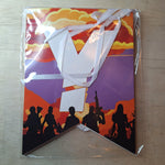 Knocked Down Party Decoration Bundle Tablecloth Napkins Balloons Banner Orange