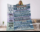 To My Dad Throw Blanket Gift 50x60 Always Love Fathers Day Present Christmas