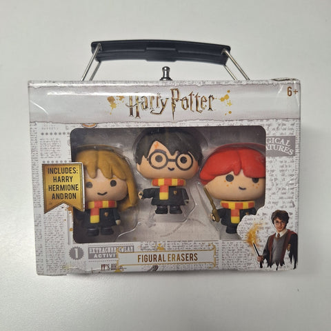 Harry Potter Figural Erasers Set Hermione Ron 3 Pack Collectible School Office
