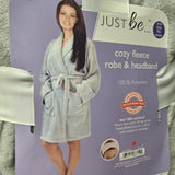 Just Be Cozy Fleece Robe Soft Gray Plush Polyester One Size Fits Most