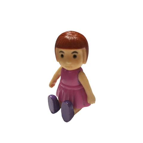 Keenway Dollhouse Figure Daughter Child Girl Toy Pretend Play Brown Hair