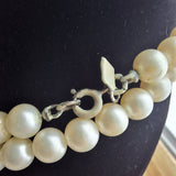 Vintage Multi Strand Faux Pearl Necklace 58 Inch Long Layered
