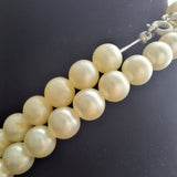 Vintage Multi Strand Faux Pearl Necklace 58 Inch Long Layered